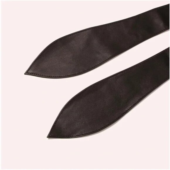 Black Vegan Leather Wrap Belt - Picture 3 of 3